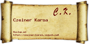 Czeiner Karsa névjegykártya